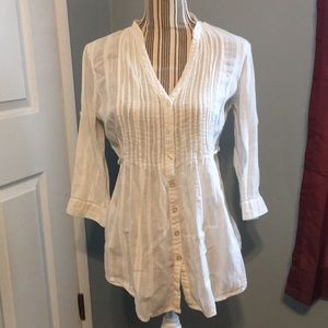 Button up white cotton top
